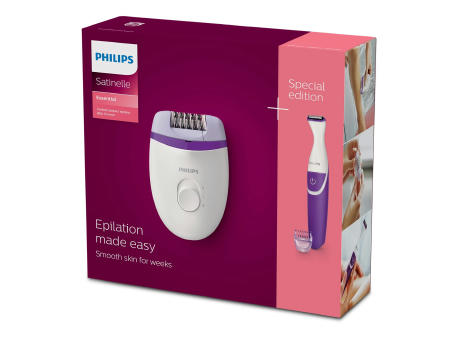 BRP505|Philips Satinelle Kompakt-Epilierer mit Kabel & kabellosem Bikini-Trimmer