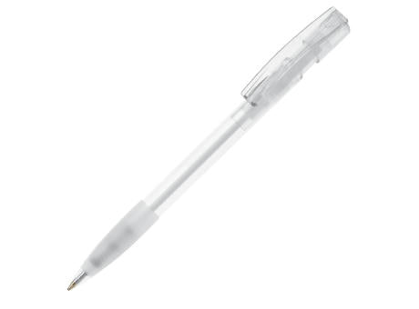 Kugelschreiber Nash Transparent mit Gummigriff
