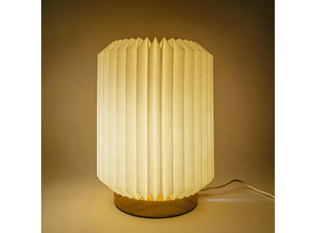 Coollux faltbare Papier LED-Lampe Aurora auf Holzsockel, 22cm