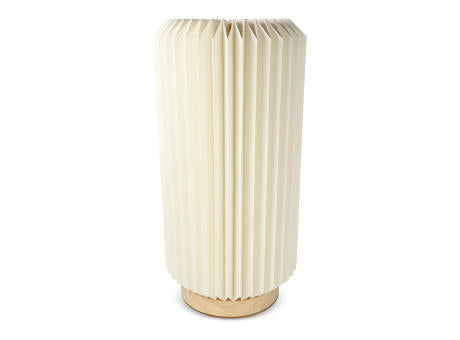 Coollux faltbare Papier-LED-Lampe Aurora Tall auf Holzsockel, 32cm