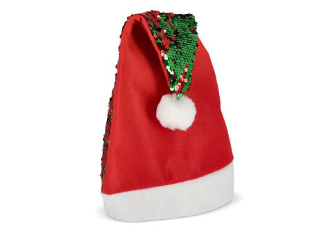 Zweifarbige Pailletten-Weihnachtsmütze