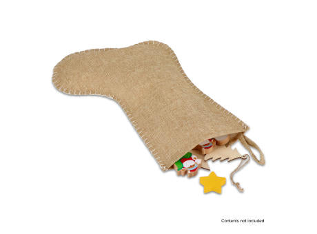 Weihnachtsstrumpf im Jute-Stil mit Ziernaht 40 cm