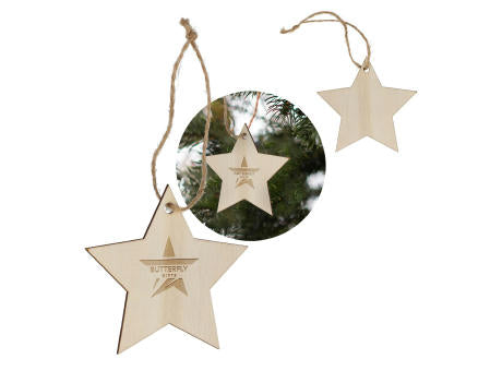 Sternförmiges Weihnachtsornament aus Holz