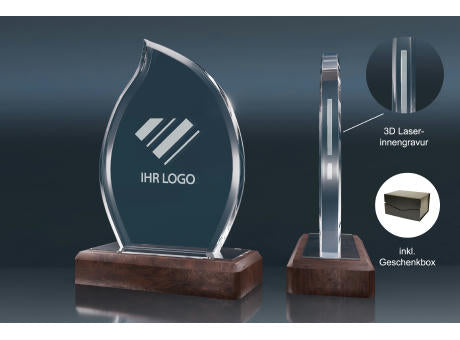 Crystal Trophy WOODEN FLAME
