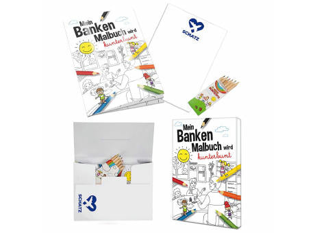 Malbuch / Mal-Set A6 - Banken - Malset neutral