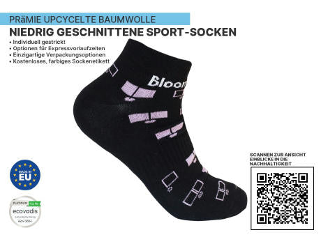 Nachhaltige Premium-UPCYCLED-Sportsocken mit niedrigem Schnitt