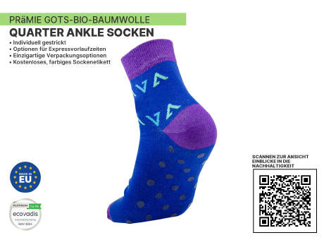 Premium Organic Quarter 1/4 Ankle Nachhaltige Socken