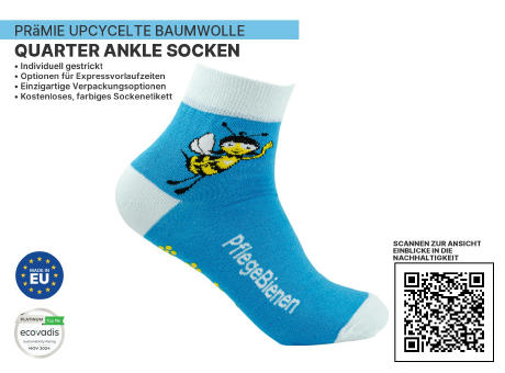 Premium UPCYCLED Quarter 1/4 Ankle Nachhaltige Socken