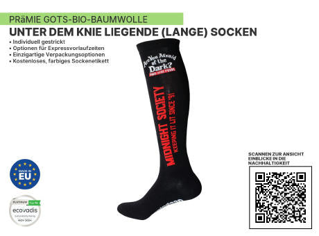 Premium Organic Below the Knee (lange Socke) nachhaltige Socken