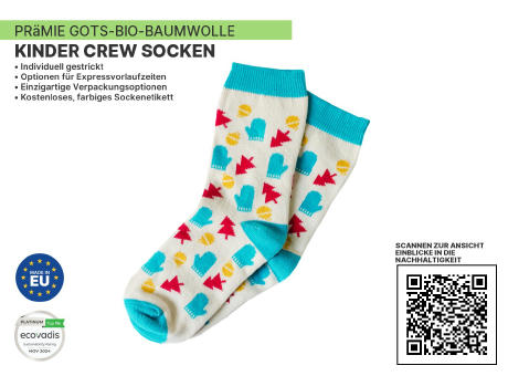 Premium ORGANIC Kids Crew Nachhaltige Socken