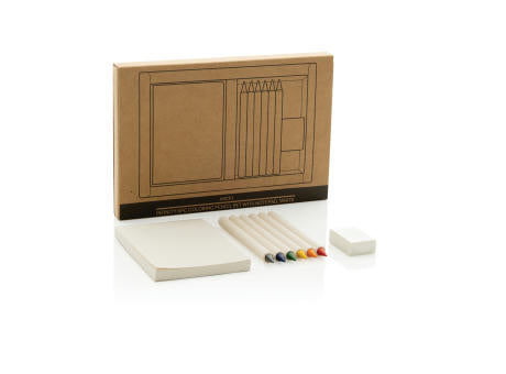 Micki GRS 6-tlg. Infinity-Buntstifteset mit Notizblock