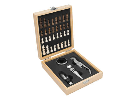 BAMBOO CHESS - Weinset mit Schachspiel
