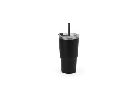 JOYNER M. Kompakter Reisebecher aus Edelstahl (91 % recycelt) mit vakuumisolierter Doppelwand und matter Oberfläche 600 ml