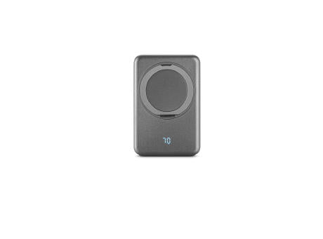 WARSHEL 10. Magnetische Powerbank mit 10'000 mAh und superschnellem kabellosem Ladegerät (15 W) aus recyceltem ABS (100% rABS) mit Ständer