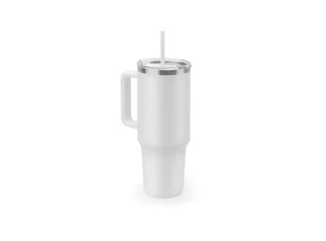 JOYNER XL. Grosser Reisebecher aus Edelstahl (91 % recycelt) mit vakuumisolierter Doppelwand und matter Oberfläche 1300 ml