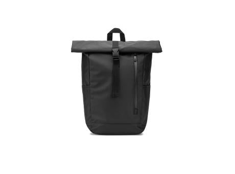 OSASCO BPACK. Rolltop-Rucksack mit Reissverschlusssystem, bei dem das Oberteil aufgerollt werden kann, um es an das Volumen des Rucksacks anzupassen. Hergestellt aus recyceltem 600D-Polyester