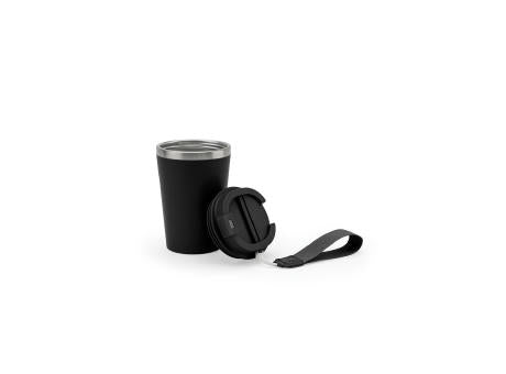 SPITZ. Reisebecher aus Edelstahl (90 % recycelt) und Außenwand aus PP mit matter Oberfläche 440 ml