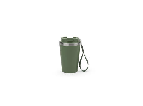 SPITZ. Reisebecher aus Edelstahl (90 % recycelt) und Außenwand aus PP mit matter Oberfläche 440 ml