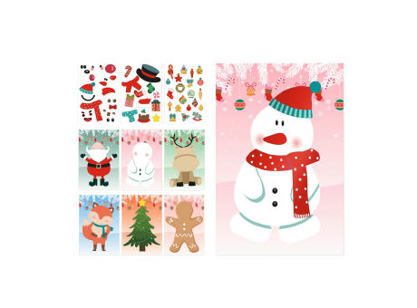 GLIMN. Set aus sechs Bögen mit Weihnachtsfiguren und 3 Bögen mit Aufklebern