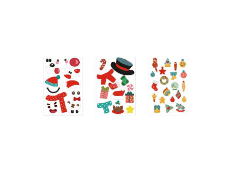 GLIMN. Set aus sechs Bögen mit Weihnachtsfiguren und 3 Bögen mit Aufklebern