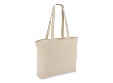 Baumwoll-Tragetasche mit Reißverschluss OEKO-TEX® 47 x 11 x 35cm 320g/m²