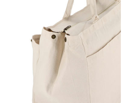 Baumwoll-Tragetasche mit Reißverschluss OEKO-TEX® 39 x 24 x 34cm 320g/m²