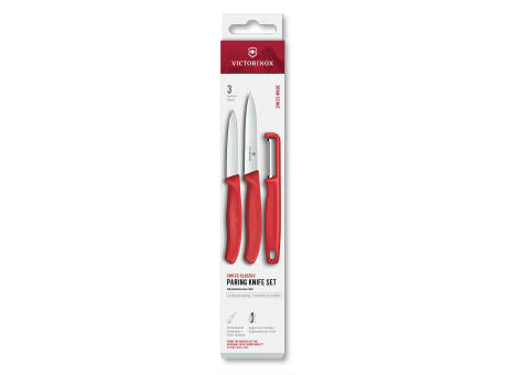 Swiss Classic, Gemüsemesser mit I-Schäler, 3tlg, schwarz, Box
