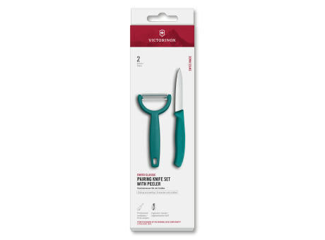 Swiss Classic, Gemüsemesser mit Y-Schäler, 2tlg, schwarz, Box