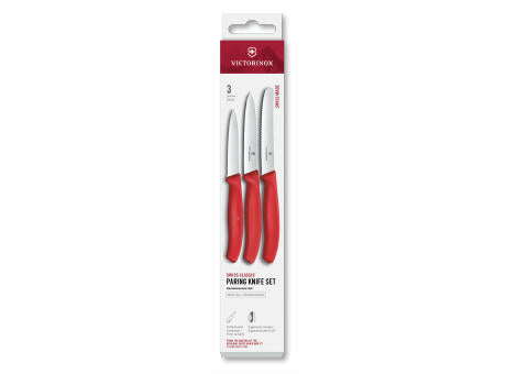 Swiss Classic, Gemüsemesser Set, 3tlg, gerade/Wellen, schwarz,Box