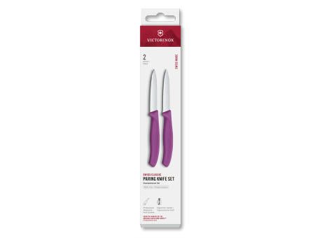 Swiss Classic, Gemüsemesser Set, 2tlg, 8cm, gerade/Wellen,schwarz