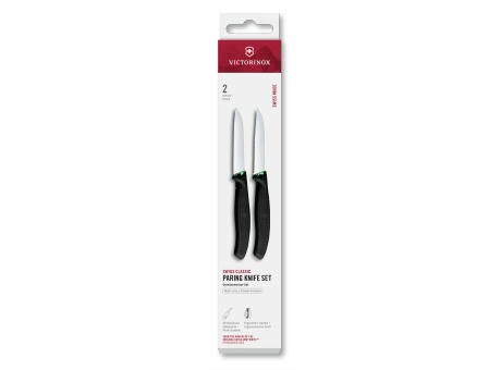 Swiss Classic, Gemüsemesser Set, 2tlg,8cm,gerade/Wellen,schwarz,B