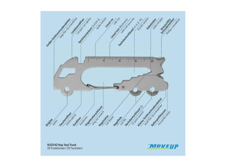 Geschenkartikel: ROMINOX® Key Tool Truck / LKW (22 Funktionen) im Motiv-Mäppchen Große Helden