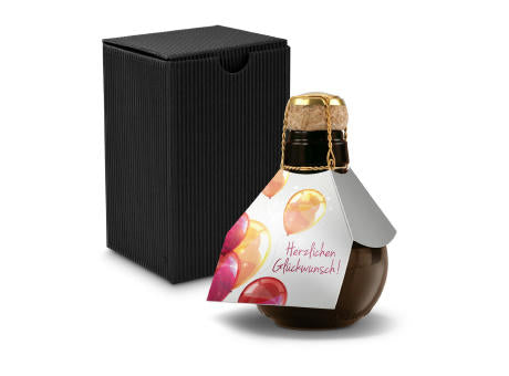 Kleinste Sektflasche der Welt! Herzlichen Glückwunsch - Inklusive Geschenkkarton in Gelb, 125 ml