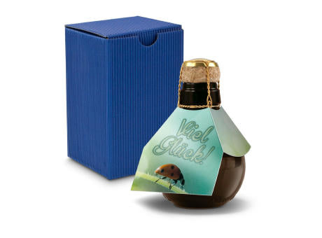 Kleinste Sektflasche der Welt! Viel Glück - Inklusive Geschenkkarton in Gelb, 125 ml
