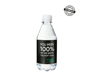 330 ml PromoWater - Mineralwasser, mit Kohlensäure, Hergestellt in Deutschland - Folien-Etikett