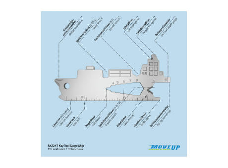 ROMINOX® Key Tool // Cargo Ship - 19 functions (Containerschiff)