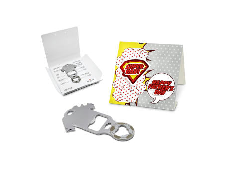 Geschenkartikel: ROMINOX® Key Tool Truck / LKW (22 Funktionen) im Motiv-Mäppchen Super Dad