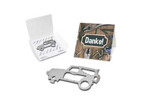 Geschenkartikel: ROMINOX® Key Tool Truck / LKW (22 Funktionen) im Motiv-Mäppchen Danke