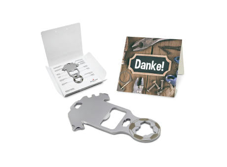 Geschenkartikel: ROMINOX® Key Tool Truck / LKW (22 Funktionen) im Motiv-Mäppchen Danke