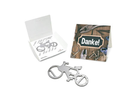 Geschenkartikel: ROMINOX® Key Tool Truck / LKW (22 Funktionen) im Motiv-Mäppchen Danke