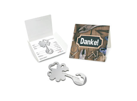 Geschenkartikel: ROMINOX® Key Tool Truck / LKW (22 Funktionen) im Motiv-Mäppchen Danke