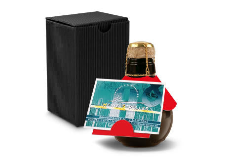 Kleinste Sektflasche der Welt! Visitenkarteneinschub - Inklusive Geschenkkarton in Gelb, 125 ml