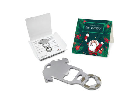 Geschenkartikel: ROMINOX® Key Tool Truck / LKW (22 Funktionen) im Motiv-Mäppchen Frohe Weihnachten