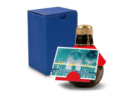 Kleinste Sektflasche der Welt! Visitenkarteneinschub - Inklusive Geschenkkarton in Gelb, 125 ml