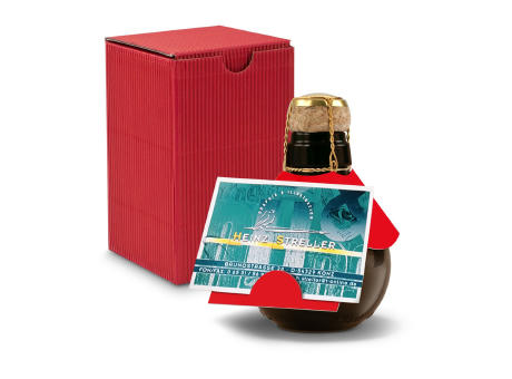 Kleinste Sektflasche der Welt! Visitenkarteneinschub - Inklusive Geschenkkarton in Gelb, 125 ml