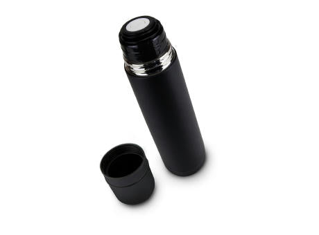 ROMINOX® Isolierkanne // Cup in Cup - mit 2 Deckeln - Schwarz matt