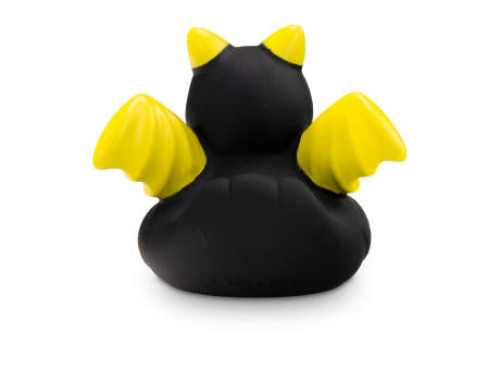 Werbeente Batduck Superheld schwarz-gelb