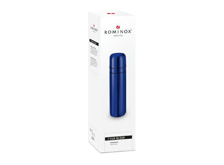 ROMINOX® Isolierkanne // Cup in Cup - mit 2 Deckeln - Blau