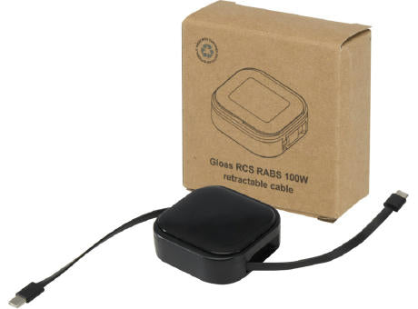 Gloas Aufrollbares 5 in 1 Kabel aus Recyclingmaterial mit Datensynchronisierung und 100 W Schnellladefunktion sowie Smartphon