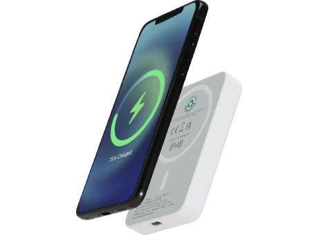 Acrab 15 W 5.000 mAh magnetische kabellose Powerbank mit 20 W PD aus recyceltem Kunststoff
